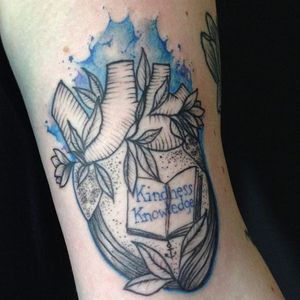 Tattoo by Verena #happyneedles #happyneedlestattoo #heart #book #black #blue