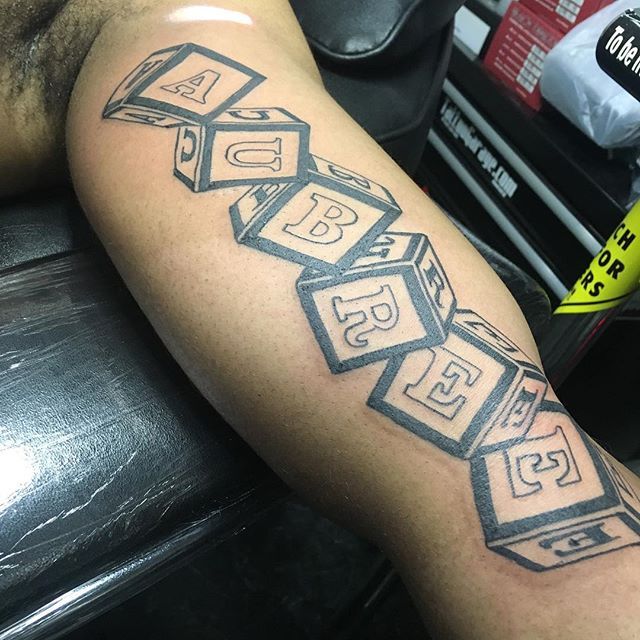 Blocks tattoo design - Bronctattooaus.com