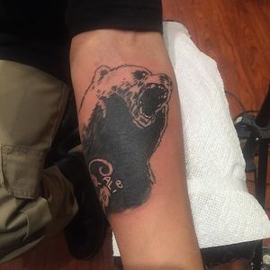 Bear tattoo by Luis #coverup #bear #blackink #luisg #luis_itzocan #ItzocanTattoo #brooklyn 