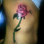 Rose tattoo by Jent #jentstattoing #rose #pinkrose #flower 