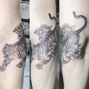 Tiger tattoo by Jing #tigertattoo #tatted #jingstattoo 