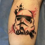 Awesome stormtrooper tattoo done by Kelly Cunningham at Grit N Glory. For more info on book an appointment with her email Kcunnin93@gmail.com