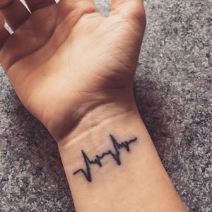 Tattoo by artist A. Valentine #life #linework #lifeline #KingsCountyTattoo #AnthonyValentine
