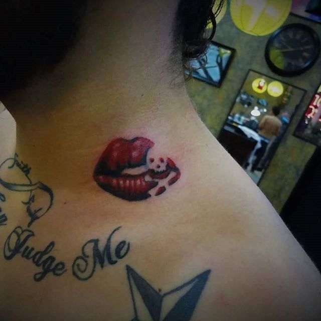 kiss lip tattoo on femalesTikTok Search