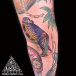Tattoo by larktattoo artist Heather Martin-Owens #color #colorful #fish #cuddlefish