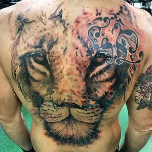 Another session on this whole back lion piece done by Peter Photelo at Double Cross Tattoo (Fort Lauderdale & Downtown Miami) #miami #liontattoo #lionesstattoo #lion #leotattoo #leo