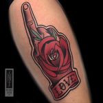 Only Love. #love #tattooing #nyc #bowery #chinatown #color #rose #neotrad #noidolsnyc #noidolstattoonyc
