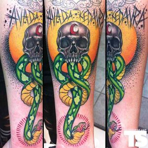 skull and snake tattoo harry potter