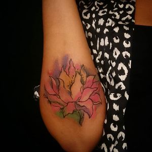 Lotus flower by Adal Ray #lotus #flower #watercolor #abstract #AdalRay #majestictattoonyc