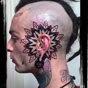 By Torre Tattoo #mandala #ear #face #geomteric