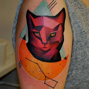 #watercolor #cat tattoo by #MarcinAleksanderSurowiec