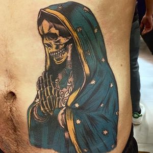 Tattoo done at Mohan's Tattoo Inn #quantumink #skull #mohanstattooink #skeleton #cape 