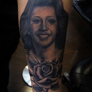 #Mom #Timhendricks #portrait #blackandgrey #rose tattoo