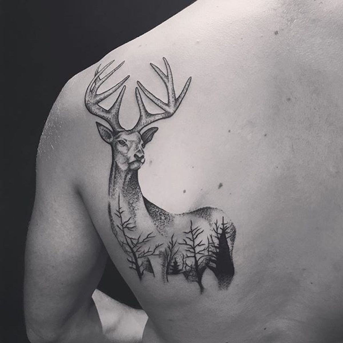 Tattoo uploaded by Moon Sheen Tattoos • By Antonio Mercado deer stag