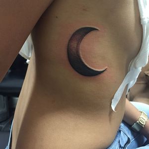 Moon tattoo done at Soma Art Tattoo #moon #blackandgrey #somaarttattoo