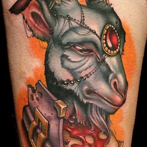 #goat #head #blood #neotraditional #animal