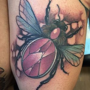 Bejeweled bug by Kaitlin Greenwood. #neotraditional #KaitlinGreenwood #bug #insect ##bejeweled
