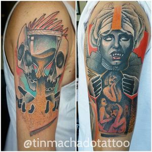 More graphic tattoos by Tin Machado #TinMachado #graphic  #skull #vampire