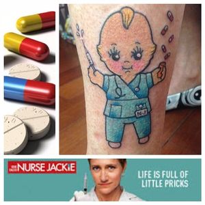 Nurse Jackie Kewpie Doll Tattoo by Cass Bramley #kewpiedoll #kewpie #CassBramley #NurseJackie #nurse #medical