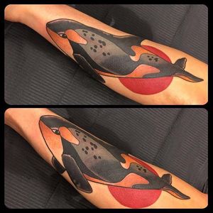 Killer Whale Tattoo by Eva Pevarello #KillerWhale #Whale #Ocean #traditional #EvaPaverllo