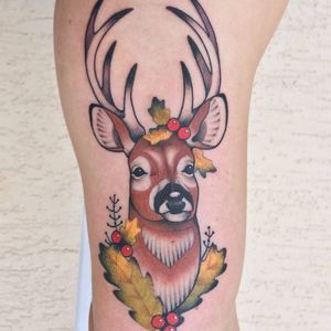 Cervo por Monique Pak! #MoniquePak #TatuadorasBrasileiras #TatuadorasdoBrasil #TattooBr #TattoodoBr #cervo #deer #nature #natureza #animal