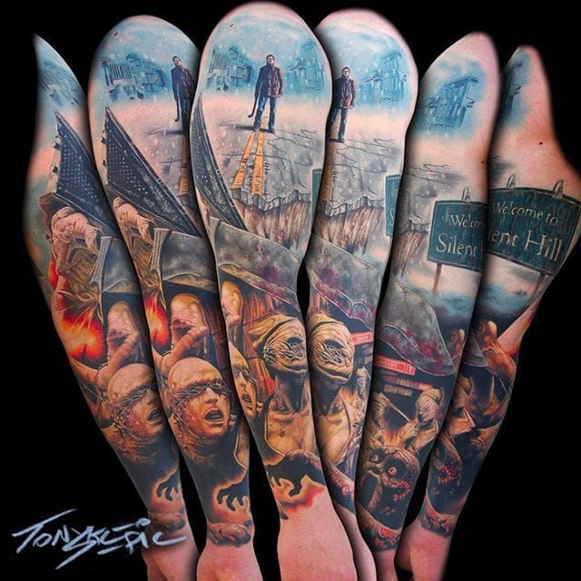 Tattoo realism reimagined with Tattooed Theorys Javier Antunez   TurboSquid Blog in 2023  Clock face tattoo Half sleeve tattoos designs  Realistic tattoo sleeve