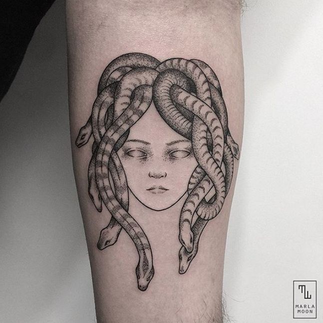 Tattoo uploaded by Goldie • Medusa #snakes #snake #color #linework #medusa  #greek #greekmythology #art • Tattoodo