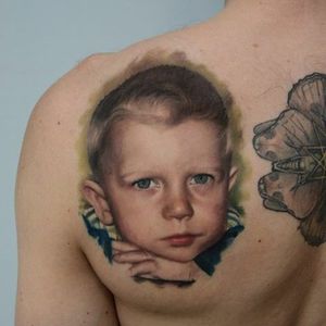 Realistic Portrait Tattoo of a boy via @Karolrybakowski #PolandRybnik #InkognitoTattoo #Realistic #Painter #Style #Child #Children #portrait #boy