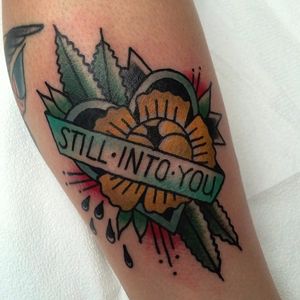 Tattoo uploaded by Xavier • Paramore tattoo by Hannah Louise Clark.  #traditional #paramore #band #music #lyrics • Tattoodo