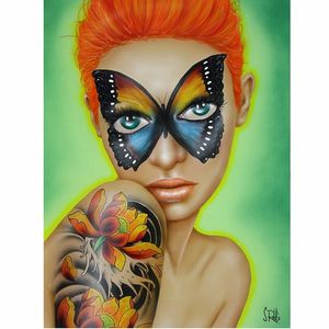 Butterfly pin-up by Scott Rohlfs #ScottRohlfs #pinup #art #inspiration