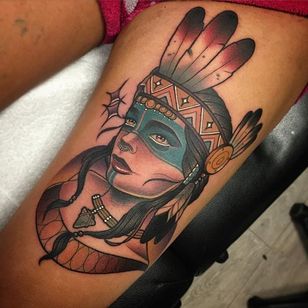 Tatuaje de nativo americano por Adam Knowles