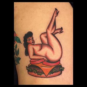Nice buns via instagram ohashleylove #pinup #pinupgirl #hamburger #nude #traditional #color #ohashleylove