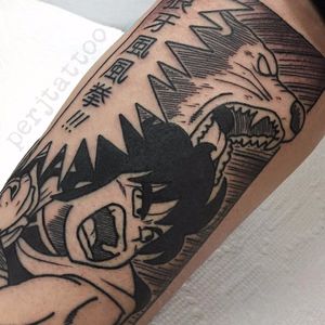 Tattoo uploaded by Luiza Siqueira • Mestre Kame e Goku #AdamPerjatel  #comics #colorido #colorful #desenho #animação #cartoon #anime #mestrekame  #kamesensei #goku #dragonball #dbz #boy #menino #homem #man • Tattoodo