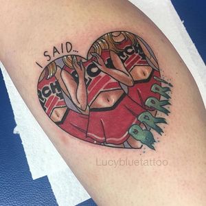 There must be some Toros in the atmosphere by Lucy Blue (via IG-lucybluetattoo) #traditional #colorful #feminine #popculture #LucyBlue
