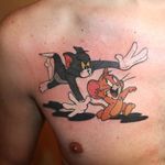 Tom and Jerry tattoo, artist unknown. #tomandjerry #cartoon #retro #oldschool #cat #mouse