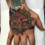 Fox Hand Tattoo by Mitchell Allenden #fox #foxtattoo #neotraditionalfox #hand #handtattoo #handtattoos #neotraditionalhandtattoo #neotraditional #neotraditionaltattoo #neotraditionaltattoos #MitchellAllenden