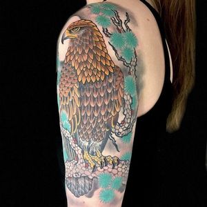 Traditional eagle by Henning Jorgensen #HenningJorgensen #traditional #eagle #color #tattoooftheday