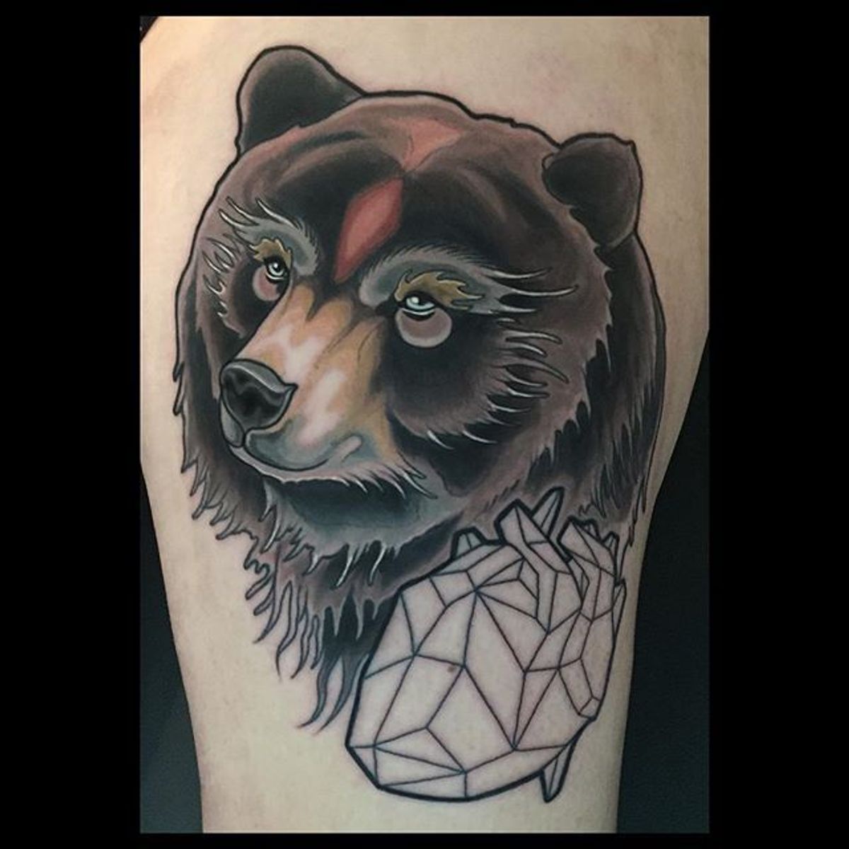 Tattoo uploaded by Robert Davies • Neo Traditional Bear Tattoo by Brian