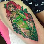 Poison Ivy Tattoo by Lucy Blue @Lucybluetattoo #Lucybluetattoo #Neotraditional #pinup #pinupgirl #pinuptattoo #girltattoo #BlueCardinal #Manchester #UK #poison #poisonivy