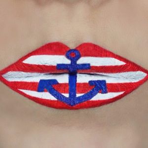 Anchor Lip Art by @Ryankellymua #Lipart #Makeupart #Makeup #Ryankellymua #Anchor