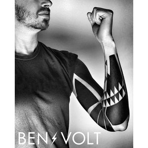 Heavy blacks on this awesome geometric sleeve by Ben Volt. #benvolt #geometric #black #tattoo #tribal