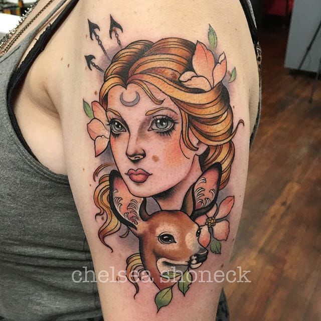 The goddess Diana by Kyle at Chronic Ink Vancouver  rtattoos