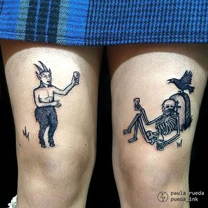 Tattoo por Paula Rueda! #PaulaRueda #tatuadorasbrasileiras #tattoobr #tattoodobr #tatuadorasdobrasil #darkart #sketch #chifres #horns #caveira #skull