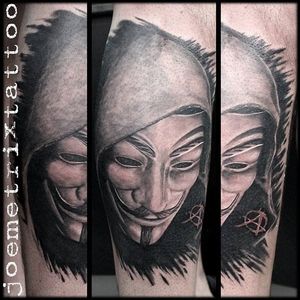 Guy Fawkes mask by Joe Metrix. #mask #blackandgrey #realism #JoeMetrix #GuyFawkes #Anonymous