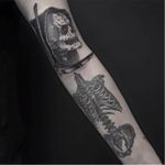 Grim Reaper tattoo by Andre Cast #AndreCast #blackwork #grimreaper #skull #skeleton
