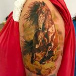 Magnificent horse tattoo by Martin Kukol. #MartinKukol #realistic #mARTink #horse #animaltattoo