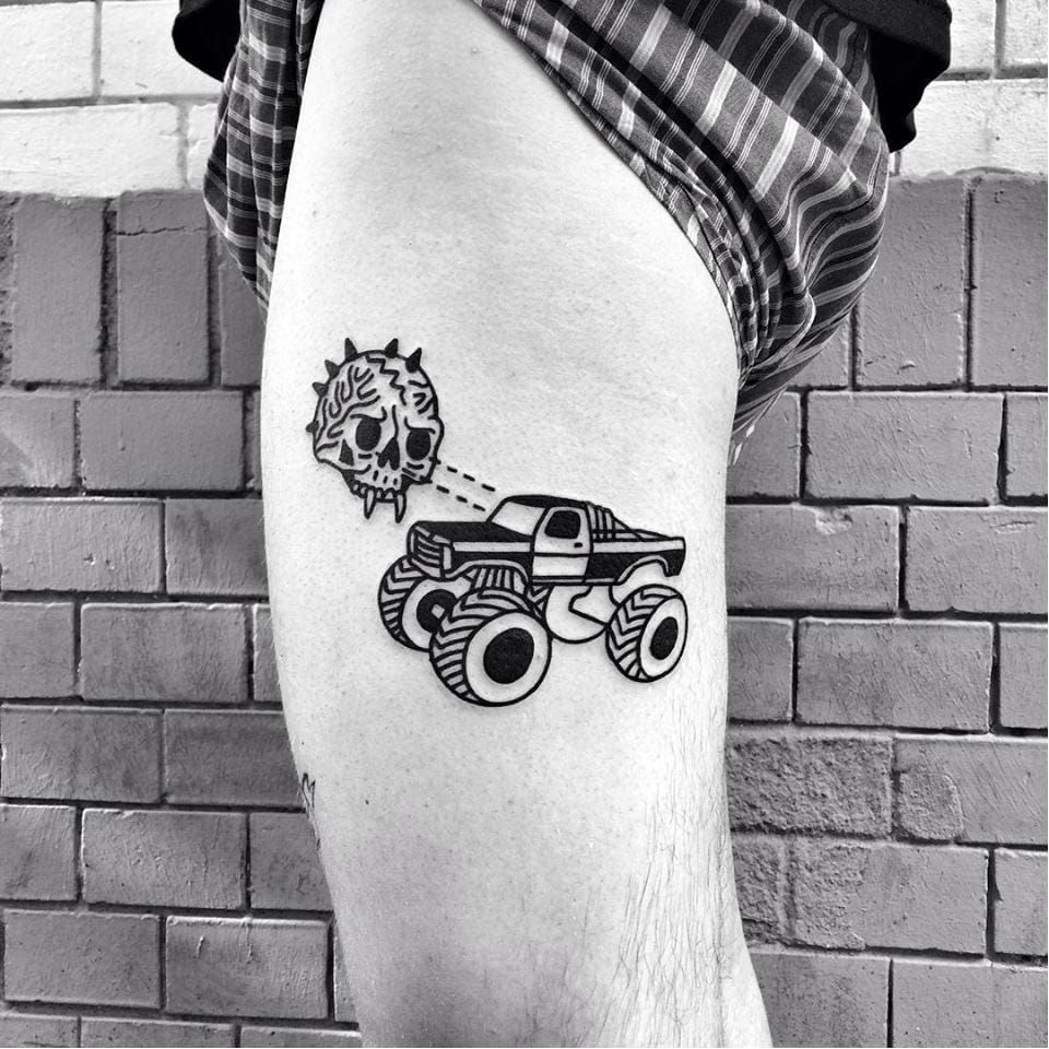 The Ink Spot  Monster truck tattoo done by Tyler Rowden  Facebook