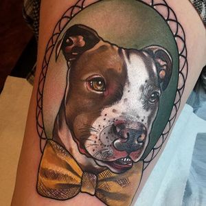 Dog tattoo #GiaRose #neotraditional #dog #animal
