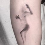 Demon within by Oskar "Start With a Pen" #OskarTattoo #Oskar #Startwithapen #blackandgrey #dotwork #shadow #ghost #silhouette #hands #body #tattoooftheday