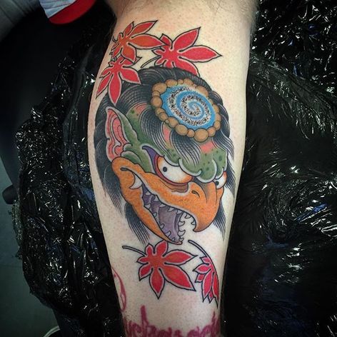Tatuaje de cabeza de águila #RoryPickersgill #Japanesestyle #japanesetattoo #eagle #EagleHead #bird #japanese